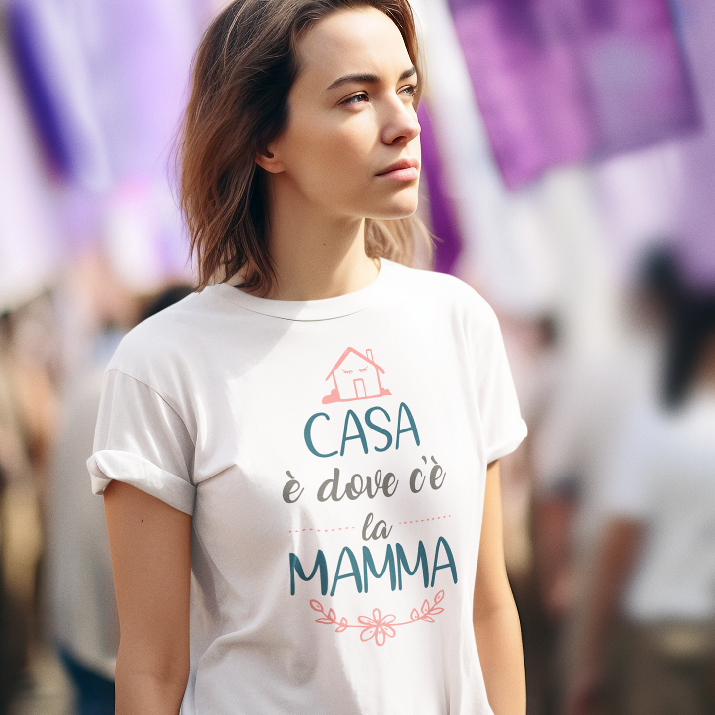 Createe "Casa è Dove c'è la Mamma t-Shirt Idea Regalo per la Festa della Mamma - Anche Taglie Curvy!!